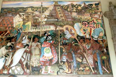 Fresque du palais
                    présidentiel : procession cultuelle