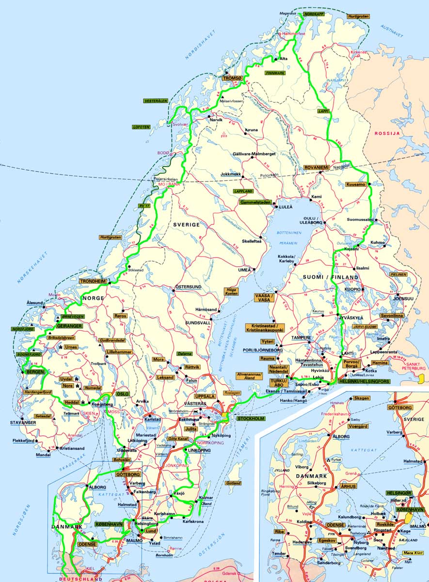 Notre itinéraire
          en Scandinavie