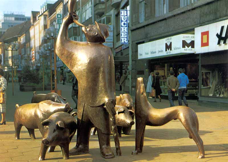 Les animaux des contes de Grim, emblèmatiques
                      de Bremen