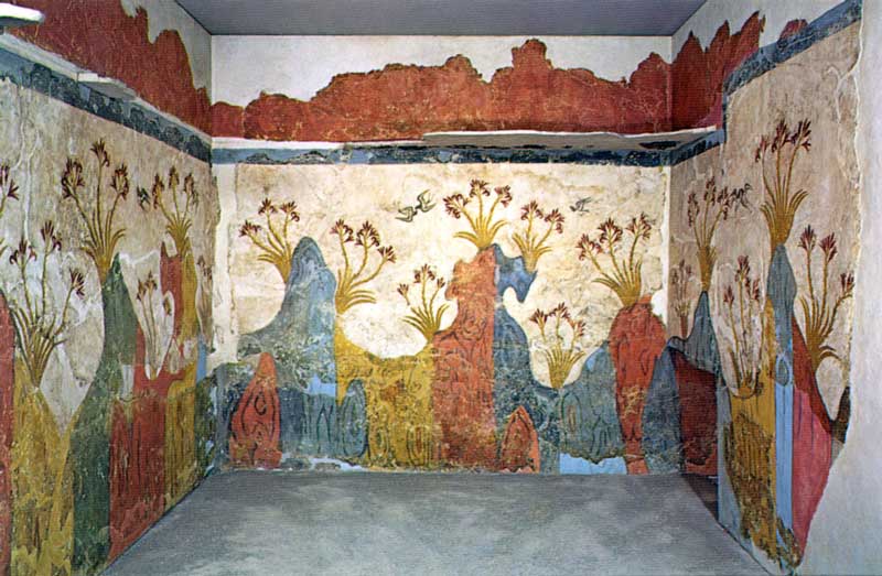 Musée
                national d'archéologie d'Athina : fresque d'Akrotiri
                (Thera)