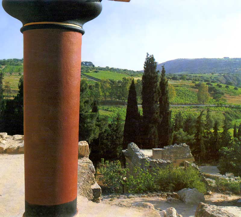 Cnossos : le vallon depuis le palais