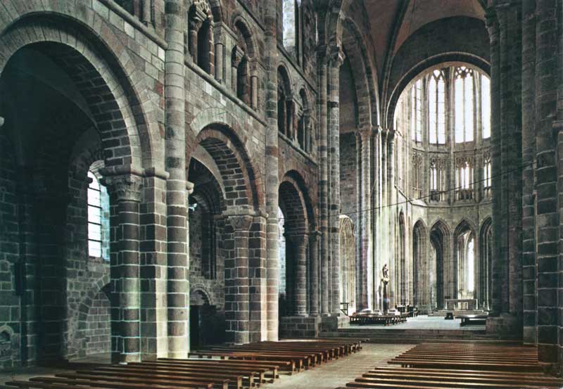 Mt-St-Michel : la nef de l'abbatiale