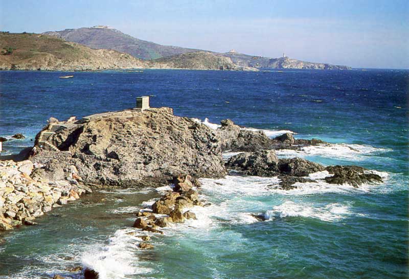 L'Île Grosse et le monument à Maillol; au fond le Cap
            Béar