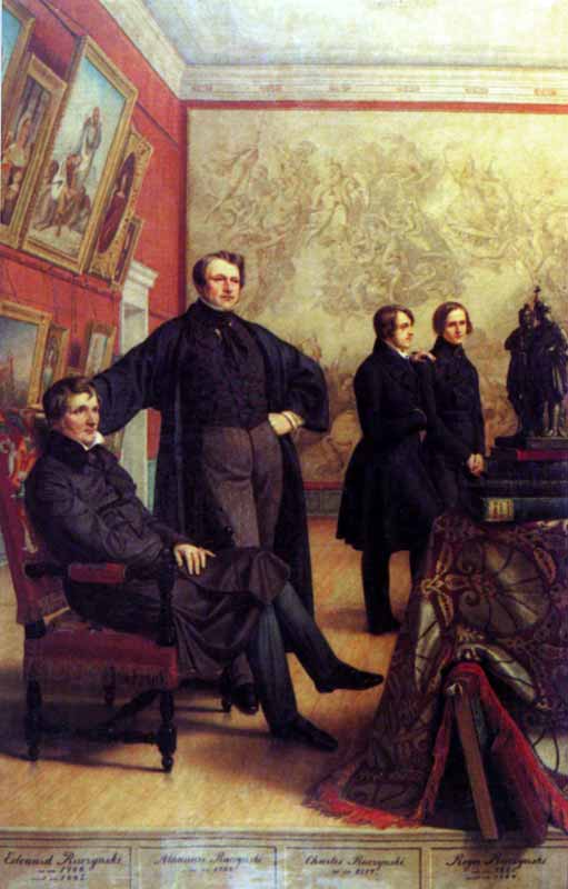 Portrait de la famille Radzinsky dans sa
                      galerie de peintures
