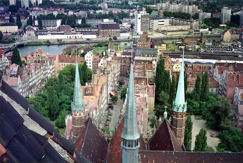 Gdansk: la vieille-ville-depuis les clochers
                      de Ste-Marie