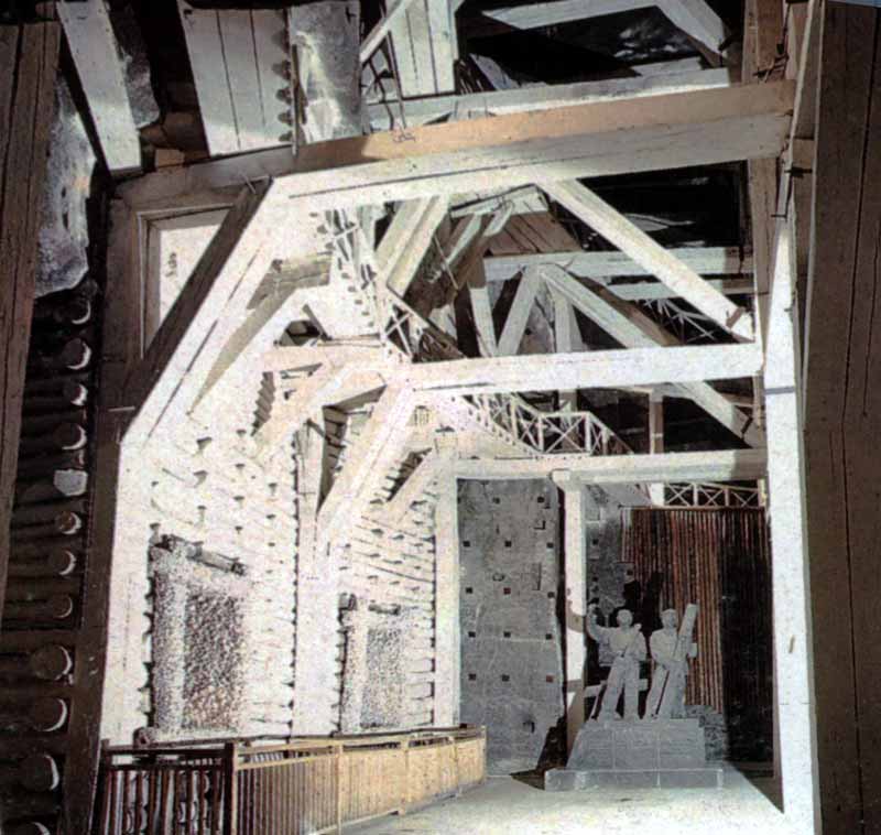 Wieliczka : la salle Dradowice et ses boisages
