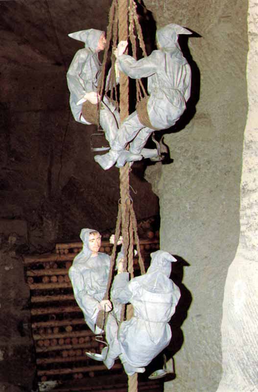 Wieliczka : maquette de «l'ascenseur » primitif