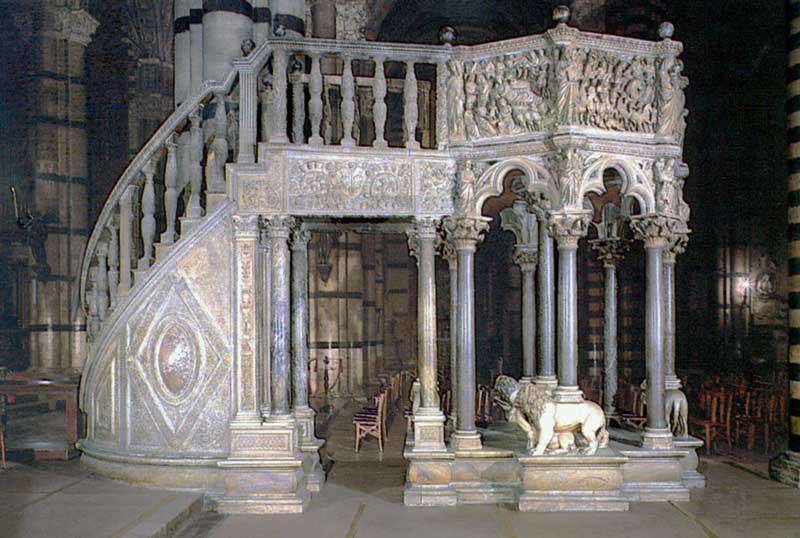 Chaire de la cathédrale de Sienna par Nicolas
                    Pisano (1220-1278)