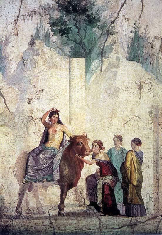 Europe enlevée par le taureau, fresque
                    provenant de Pompéï