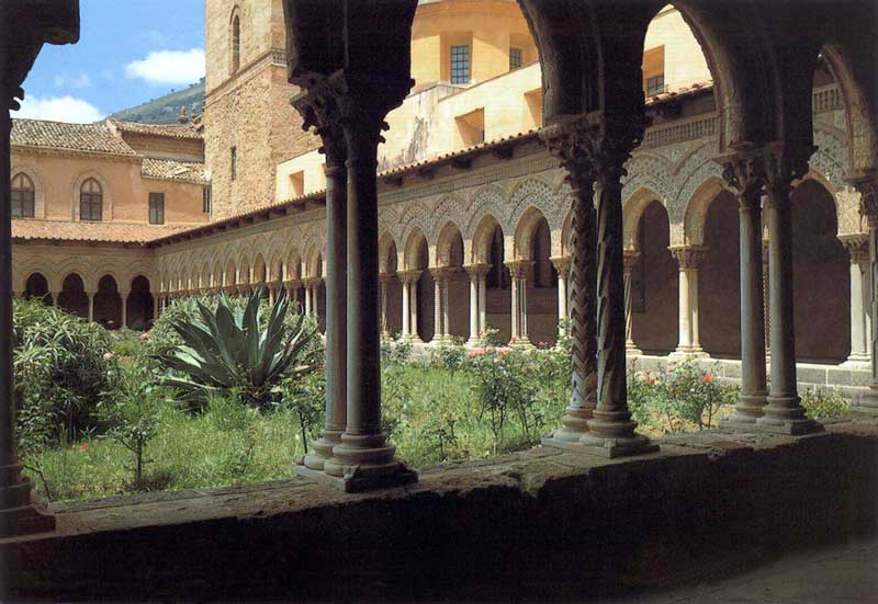 Monreale : les colonnettes du cloître de la
                      cathédrale