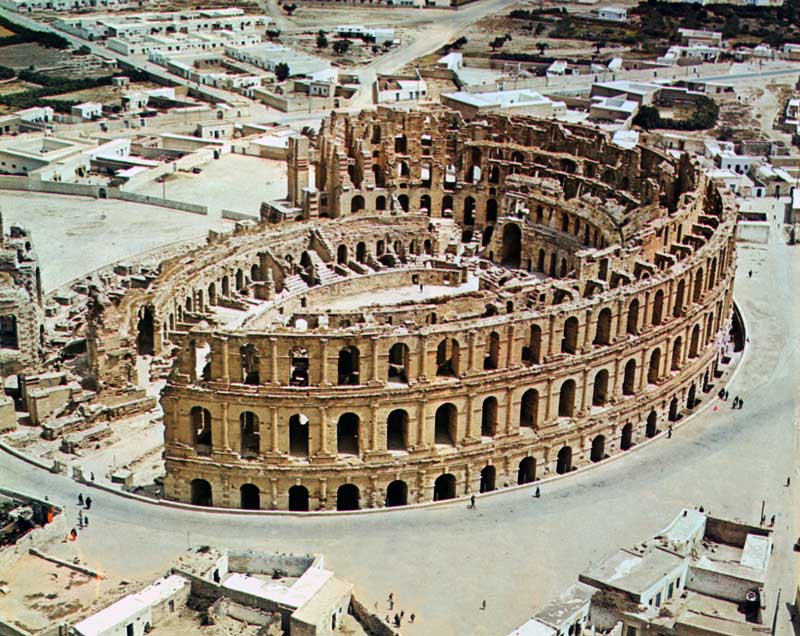 Amphithéâtre d'El Djem vu du ciel