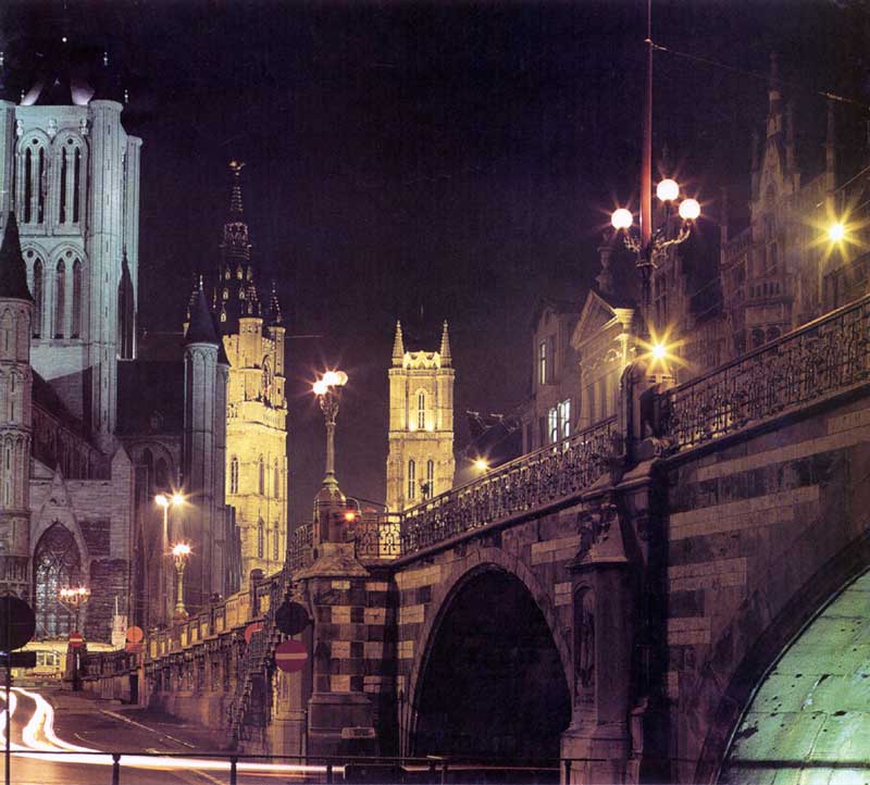 Centre historique de Gent la nuit