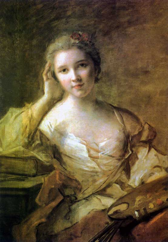 Musée de la
              Cour d'Or de Metz : Portrait de femme peintre par
              Jean-Marie Nattier (1685-1766)