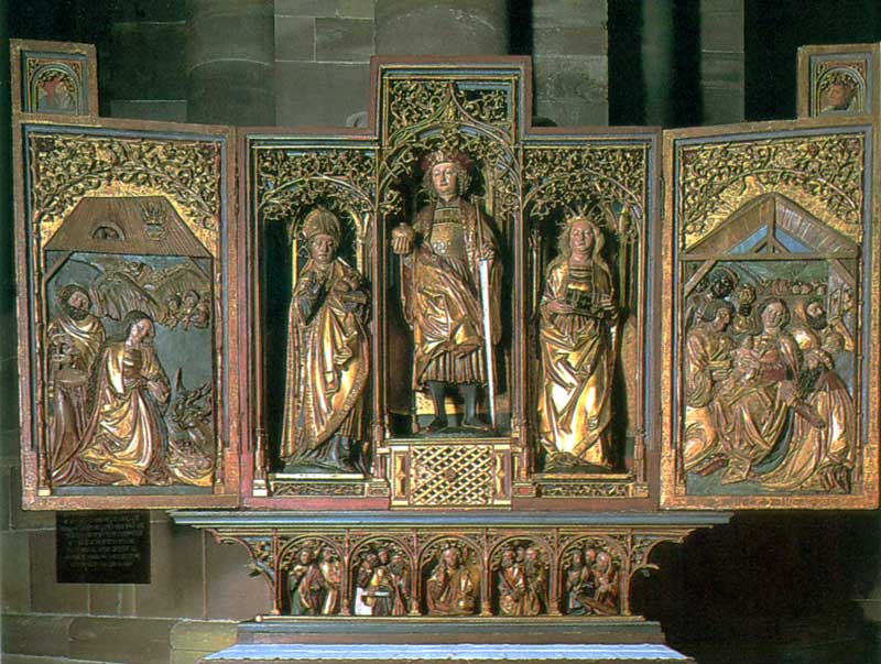 Triptyque : l'autel Saint Nicolas, Saint Pancrace et
              Sainte Catherine (1522)