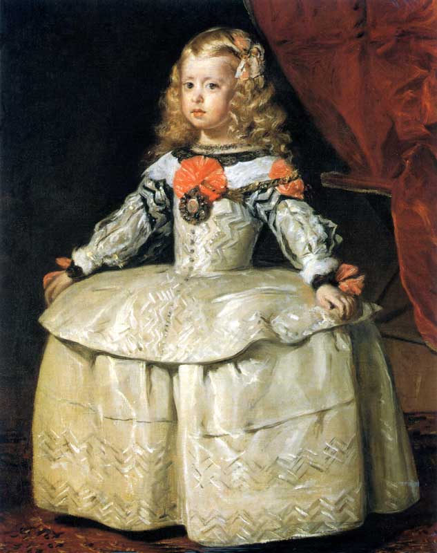 L'Infante Margarita Theresa en robe blanche
                  (1656) par Velasquez