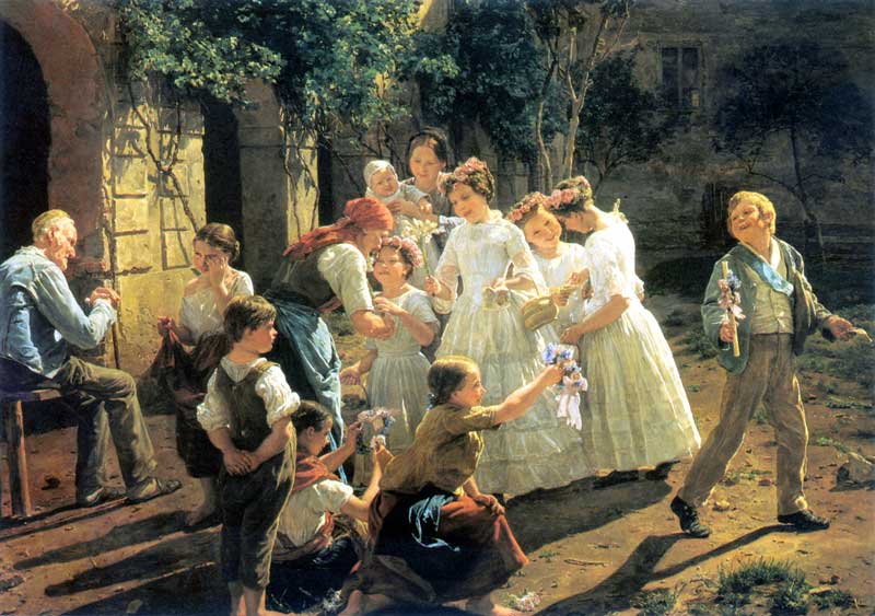 Le matin de la Fête Dieu (1857) par F.G.
                    Walmuller