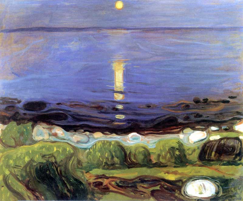 Soir d'été sur la plage, par E. Munch
                    (1863-1944)