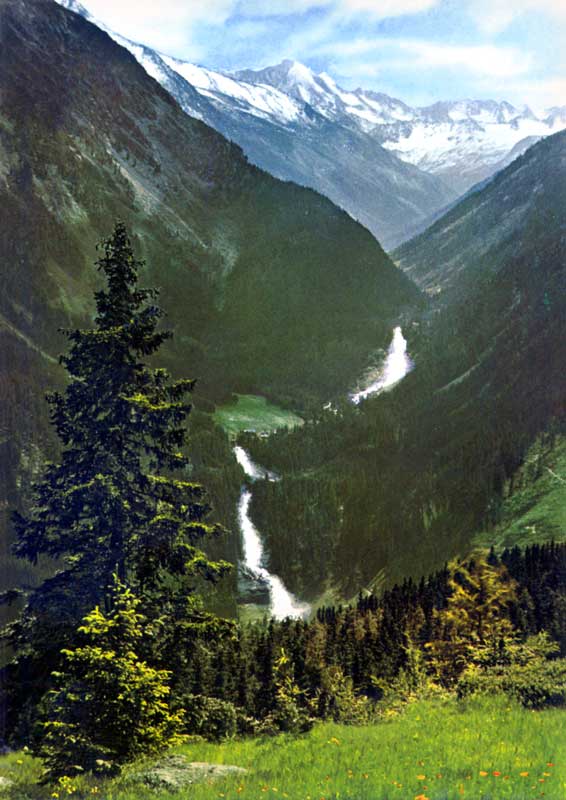 Vue générale des Krimmler Wasserfalle