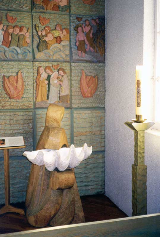 St-Joseph-de-la-Rive : fonts baptismaux