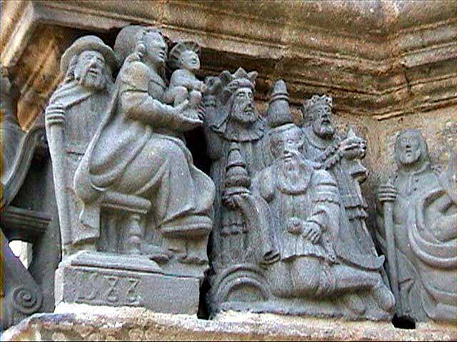 Calvaire de Guimiliau : Adoration des Rois Mages