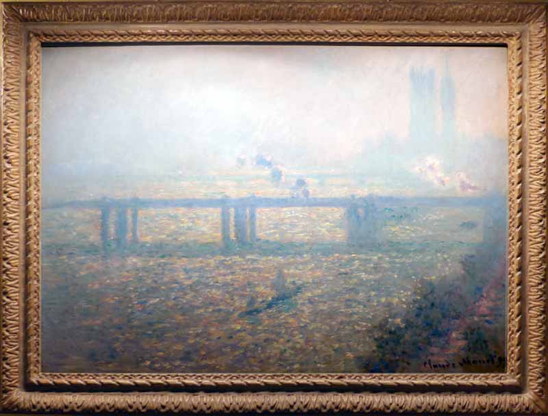 Dans la salle à manger : La Tamise à Charing Cross
                Bridge, par Claude Monet -1899-1901