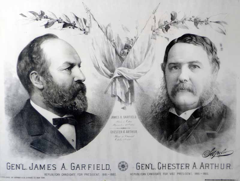 Les candidats présidentiels de 1880 : Garfield et
                Arthur