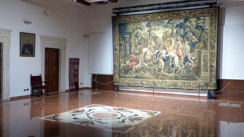 Trésor de la cathedrale tapisserie flamande du 1680
              Rencontre de Méléagre et Castor laine et soie