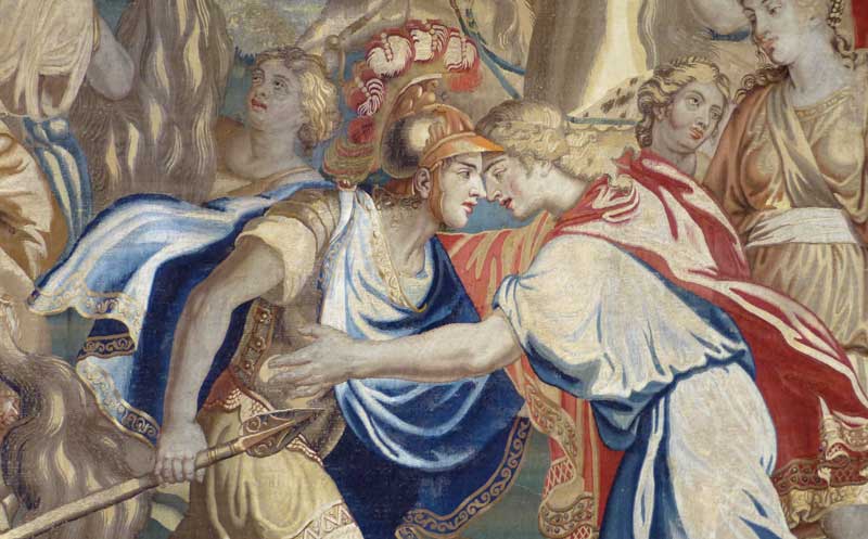 Tresor-de-la-cathedrale de Gerace :
            detail-de-la-tapisserie-flamande