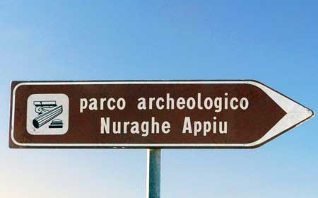 Nuraghe Appiu panneau indicateur