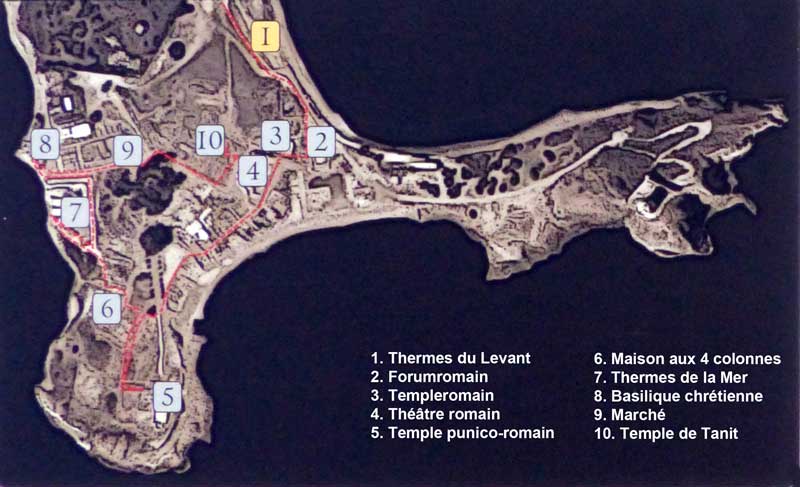 Plan
            de la zone archéologique de Nora