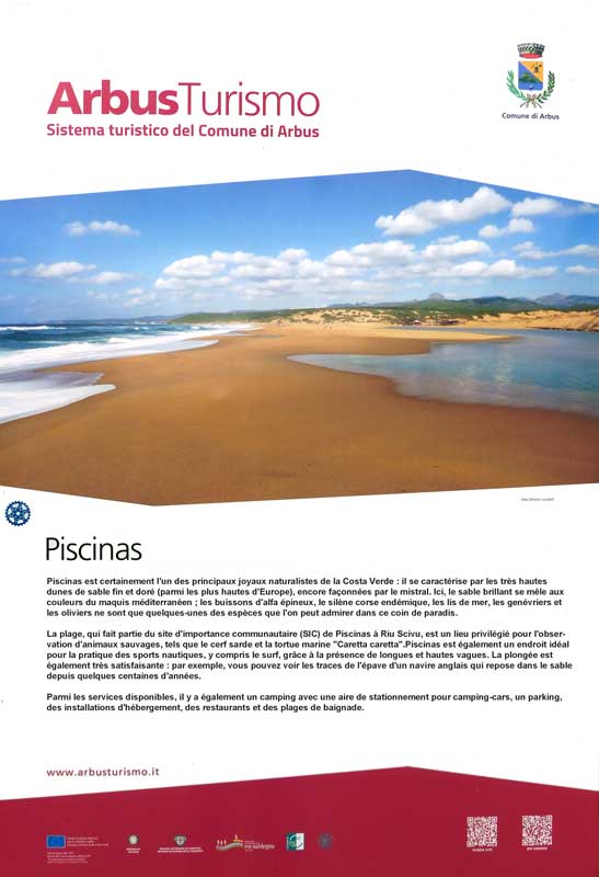 Affiche touristique des Dunes de Piscinas