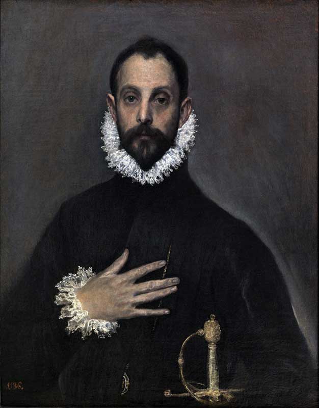 El caballero de la mano en el pecho, par El Greco
                  (1580)