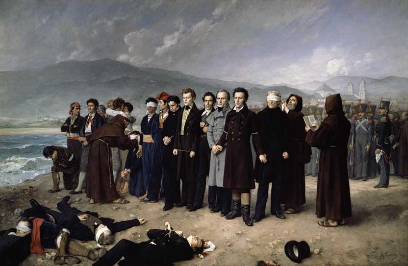 Fusilamiento de Torrijo,s par Gisbert (1837