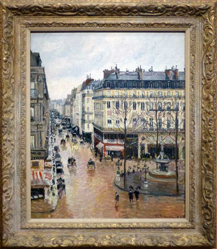 Rue St-Honoré en après-midi- Effet de pluie,
                  par Camille Pissaro (1897)