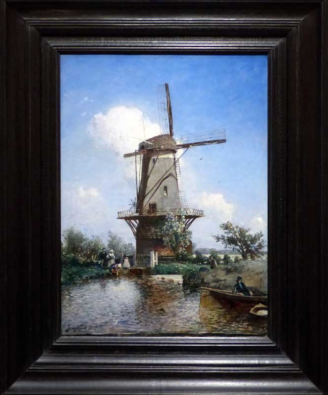 Moulin près de Delft, par Johan Barthold Jongkind
                  (1857)