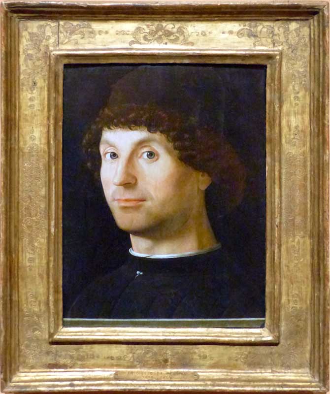 Portrait d'un homme, par Antonio de Messine (ca.
                  1472-76)
