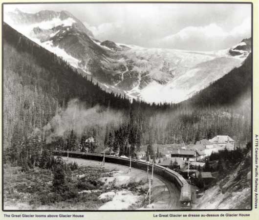 Glacier-House et Great-Glacier en 1916