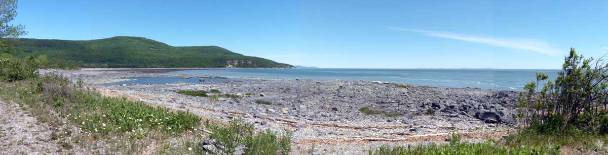 Cap-aux-Oies : panorama depuis la plage sud-ouest