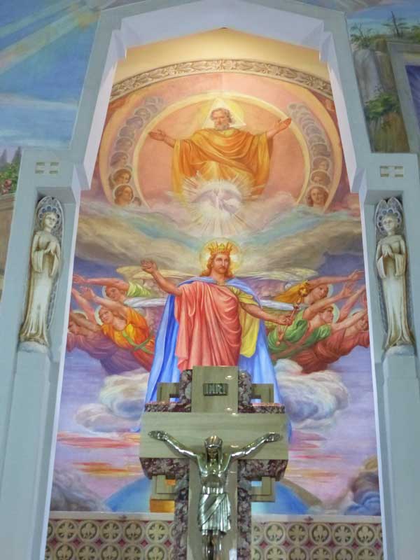 Église Ste-Améie : fresque du
                          maitre-autel