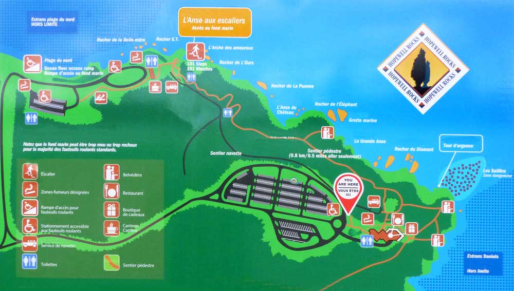 Hopewell Cape : plan du parc