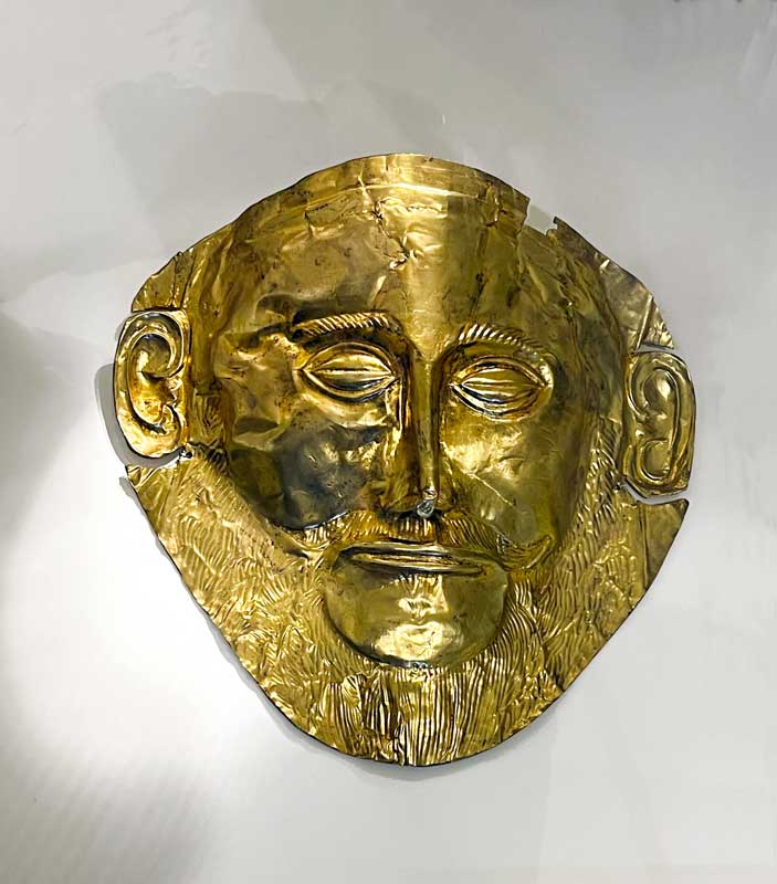 Cercle-de-tombe-A de Mycenes : masque-d'Agamemnon
                  (rélique)