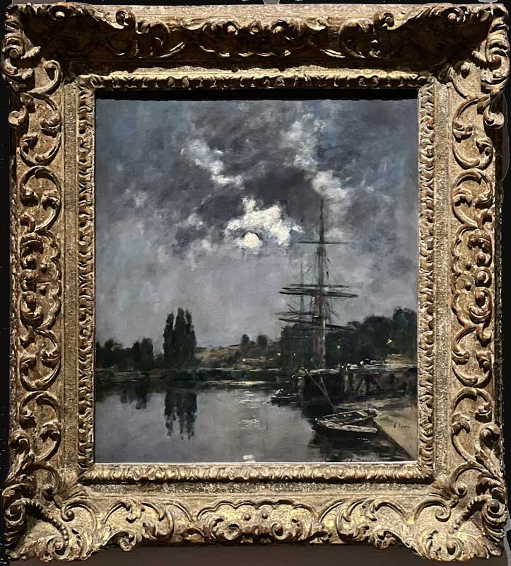 Le port de St-Valery-Clair de lune par Eugène
                  Boudin (1891).