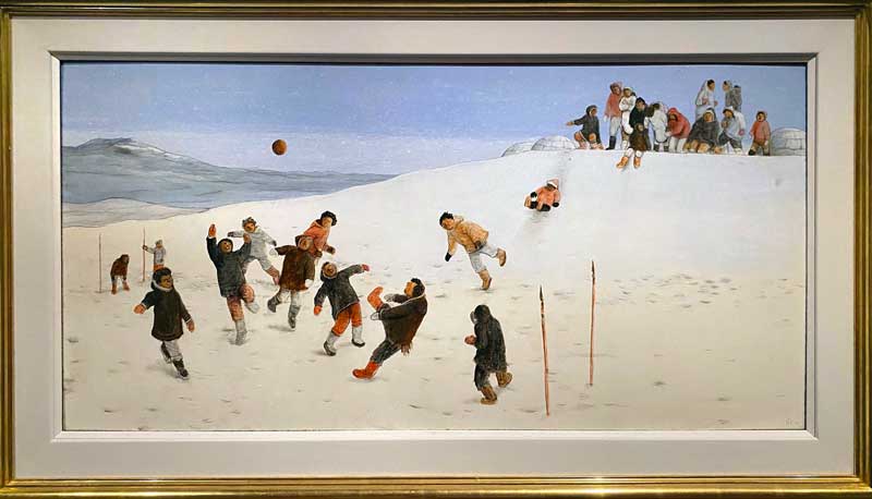Inuit-Children-Playsing--par-William-Kurelek-1975.